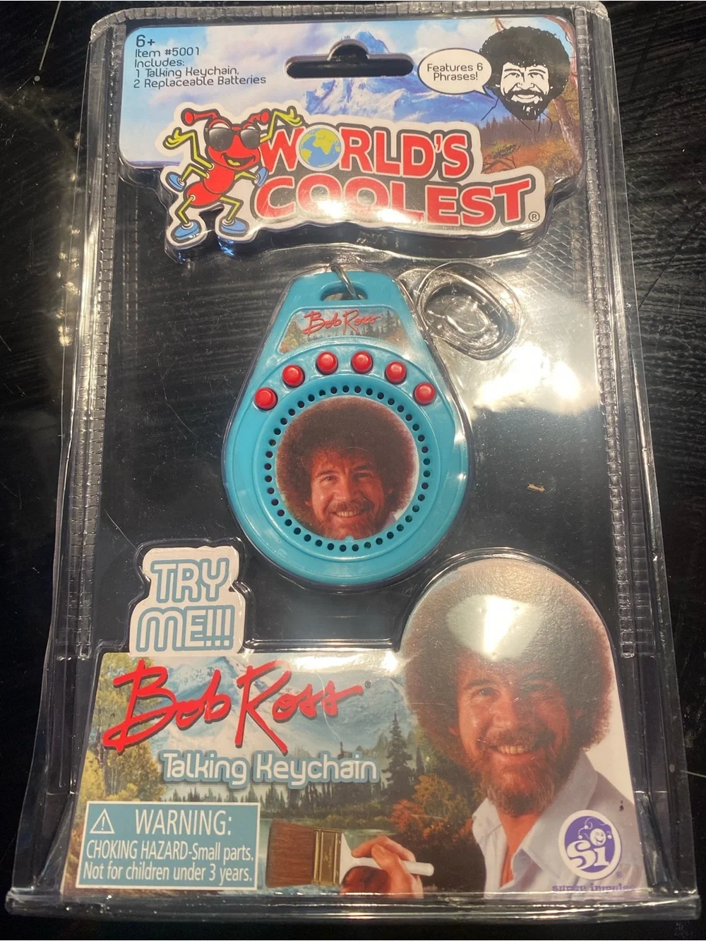 Bob Ross Just Happy Accidents Blanket and Talking Keychain Set